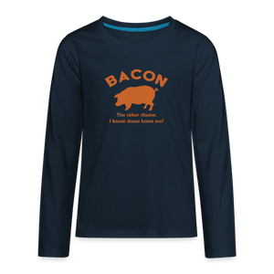 Bacon - Kids' Premium Long Sleeve T-Shirt - deep navy