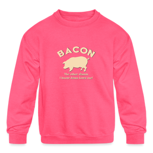 Bacon - Kids' Crewneck Sweatshirt - neon pink