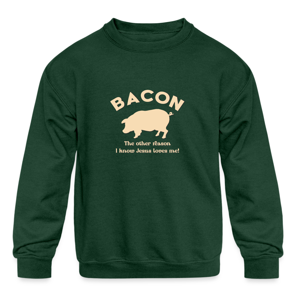 Bacon - Kids' Crewneck Sweatshirt - forest green