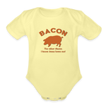 Bacon - Organic Short Sleeve Baby Bodysuit - washed yellow