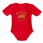Bacon - Organic Short Sleeve Baby Bodysuit - red