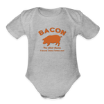 Bacon - Organic Short Sleeve Baby Bodysuit - heather grey