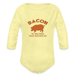 Bacon - Organic Long Sleeve Baby Bodysuit - washed yellow