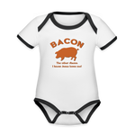 Bacon - Organic Contrast Short Sleeve Baby Bodysuit - white/black