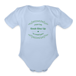May the Road Rise Up to Meet You - Organic Short Sleeve Baby Bodysuit - sky