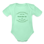 May the Road Rise Up to Meet You - Organic Short Sleeve Baby Bodysuit - light mint