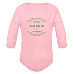 May the Road Rise Up to Meet You - Organic Long Sleeve Baby Bodysuit - light pink
