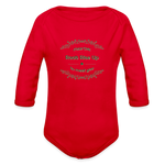 May the Road Rise Up to Meet You - Organic Long Sleeve Baby Bodysuit - red