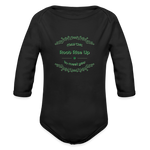 May the Road Rise Up to Meet You - Organic Long Sleeve Baby Bodysuit - black