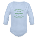 May the Road Rise Up to Meet You - Organic Long Sleeve Baby Bodysuit - sky