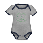 May the Road Rise Up to Meet You - Organic Contrast Short Sleeve Baby Bodysuit - heather gray/navy