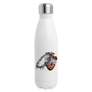 Heart for the Savior - Insulated Stainless Steel Water Bottle - white