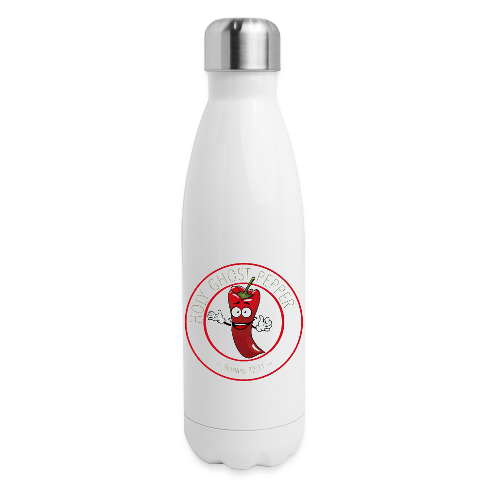 Holy Ghost Pepper - Insulated Stainless Steel Water Bottle - white