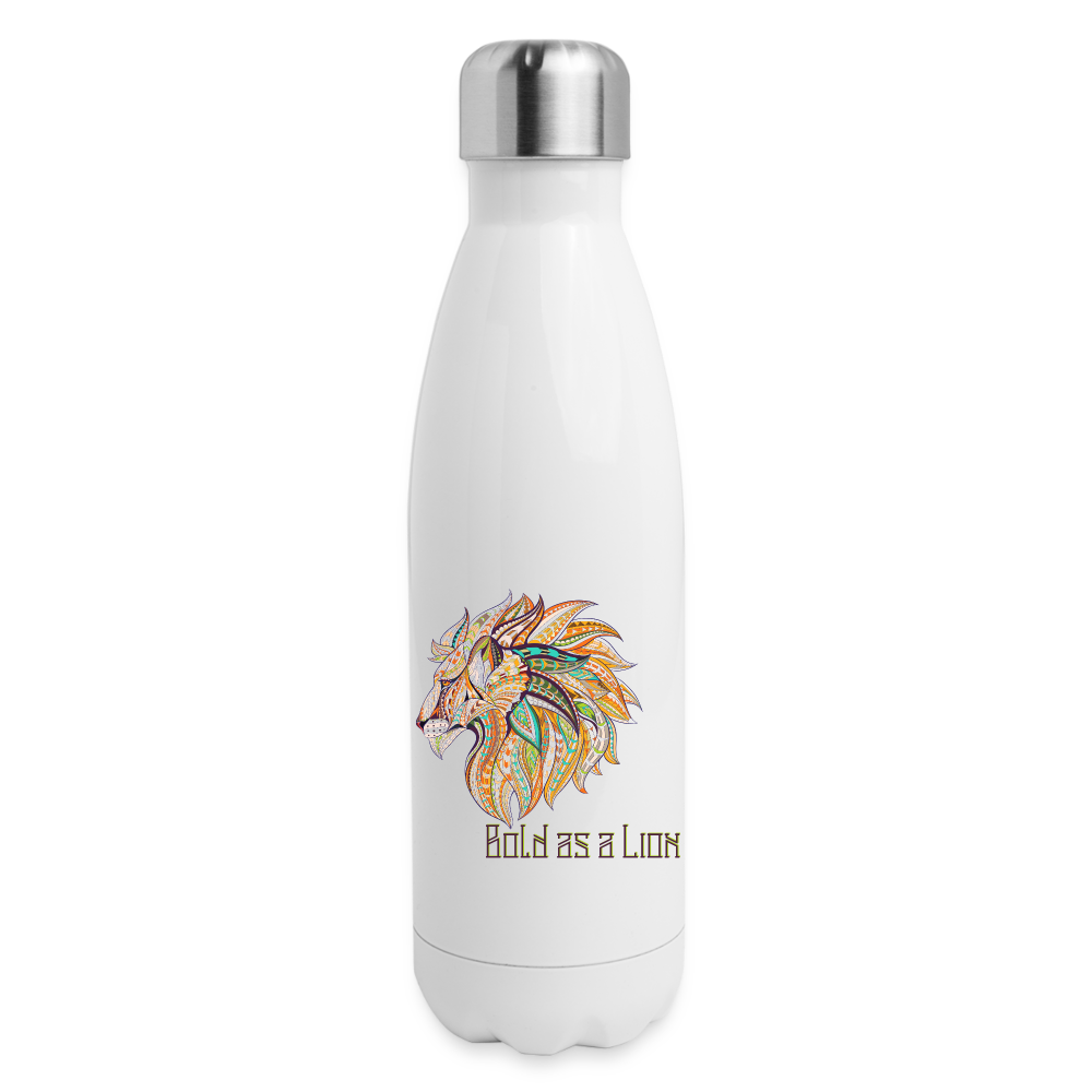 Bold as a Lion - Insulated Stainless Steel Water Bottle - white