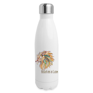 Bold as a Lion - Insulated Stainless Steel Water Bottle - white