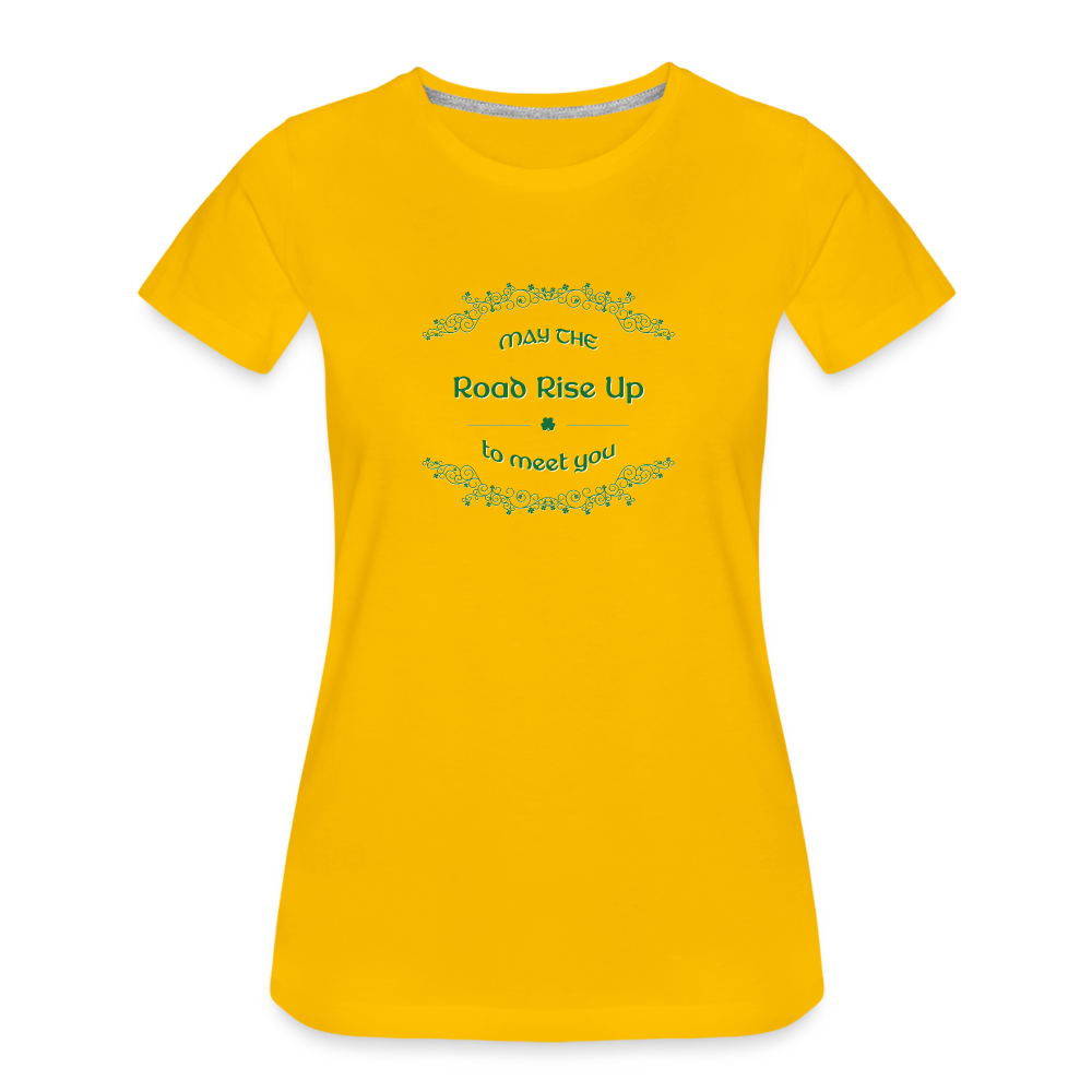 May the Road Rise Up to Meet You - Women’s Premium T-Shirt - sun yellow