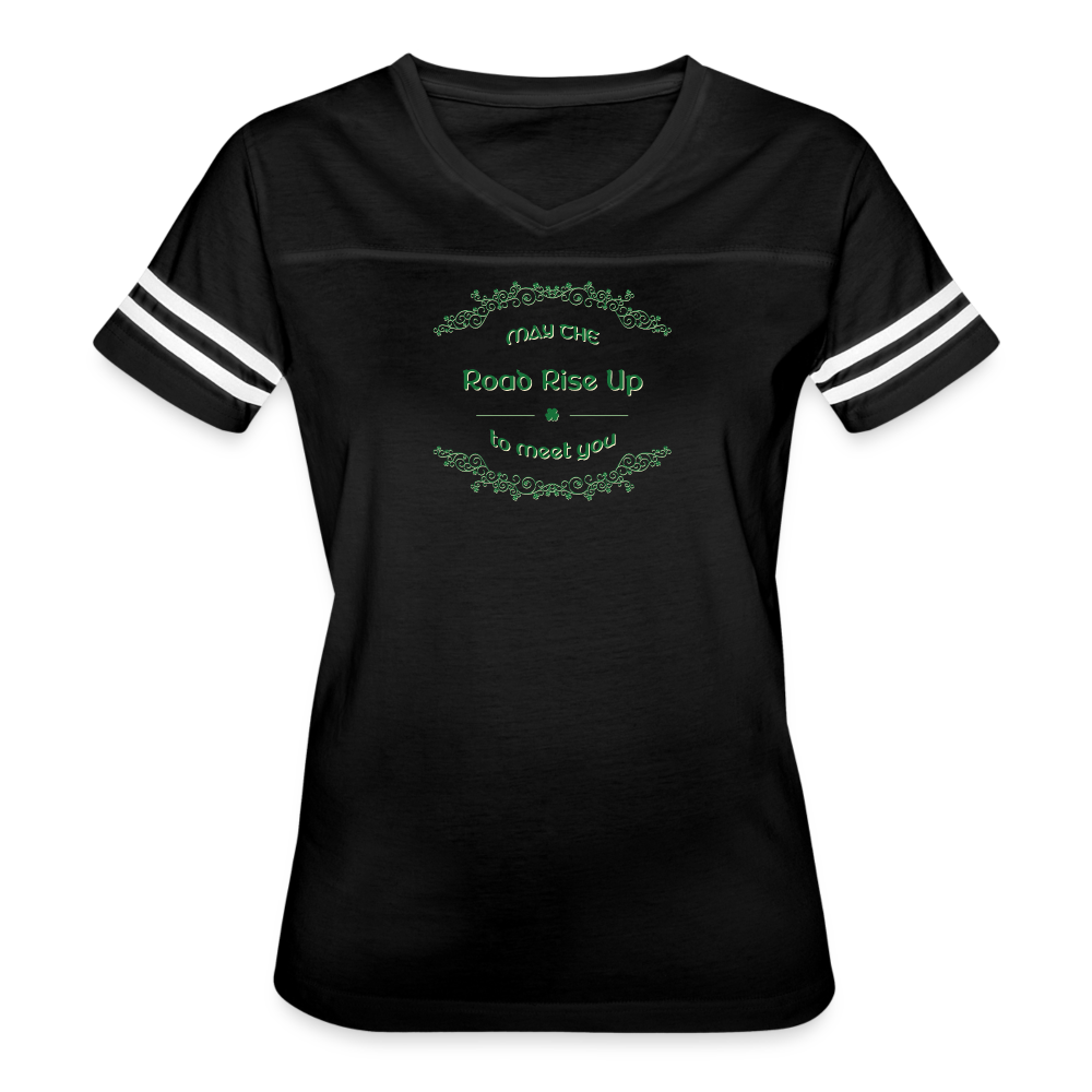 May the Road Rise Up to Meet You - Women’s Vintage Sport T-Shirt - black/white