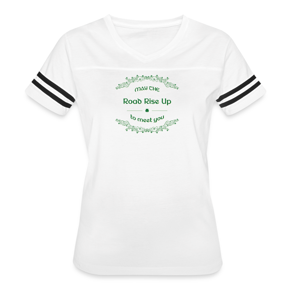 May the Road Rise Up to Meet You - Women’s Vintage Sport T-Shirt - white/black