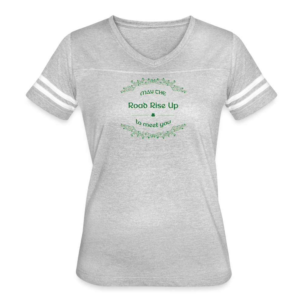 May the Road Rise Up to Meet You - Women’s Vintage Sport T-Shirt - heather gray/white