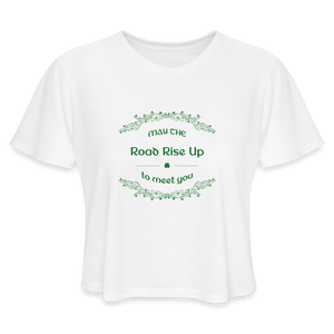 May the Road Rise Up to Meet You - Women's Cropped T-Shirt - white