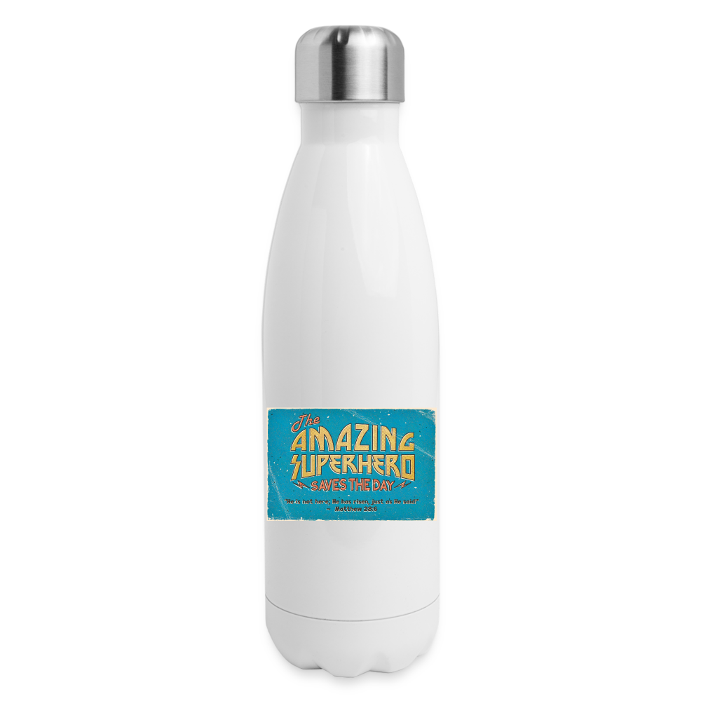 Amazing Superhero - Insulated Stainless Steel Water Bottle - white