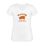 Bacon - Women's V-Neck T-Shirt - white