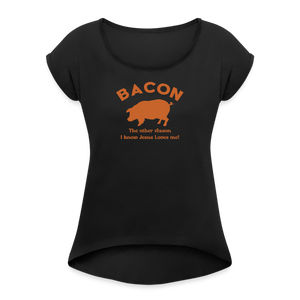 Bacon - Women's Roll Cuff T-Shirt - black