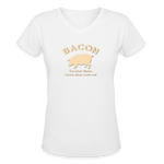 Bacon - Women's Shallow V-Neck T-Shirt - white