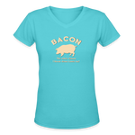 Bacon - Women's Shallow V-Neck T-Shirt - aqua