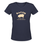 Bacon - Women's Shallow V-Neck T-Shirt - navy