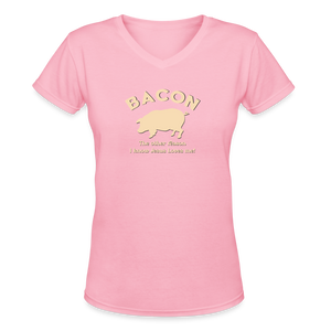 Bacon - Women's Shallow V-Neck T-Shirt - pink