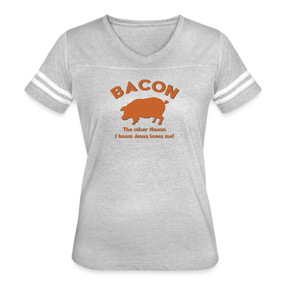 Bacon - Women’s Vintage Sport T-Shirt - heather gray/white