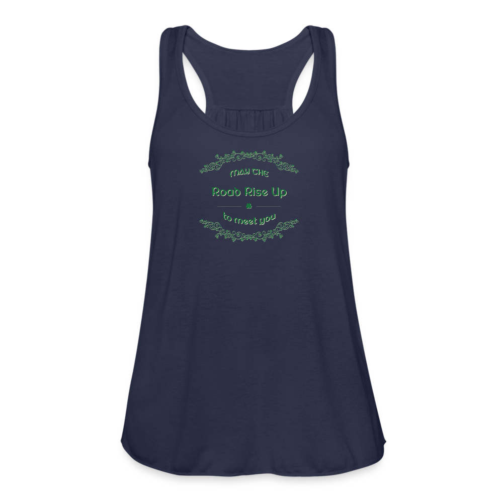 May the Road Rise Up to Meet You - Women's Flowy Tank Top - navy