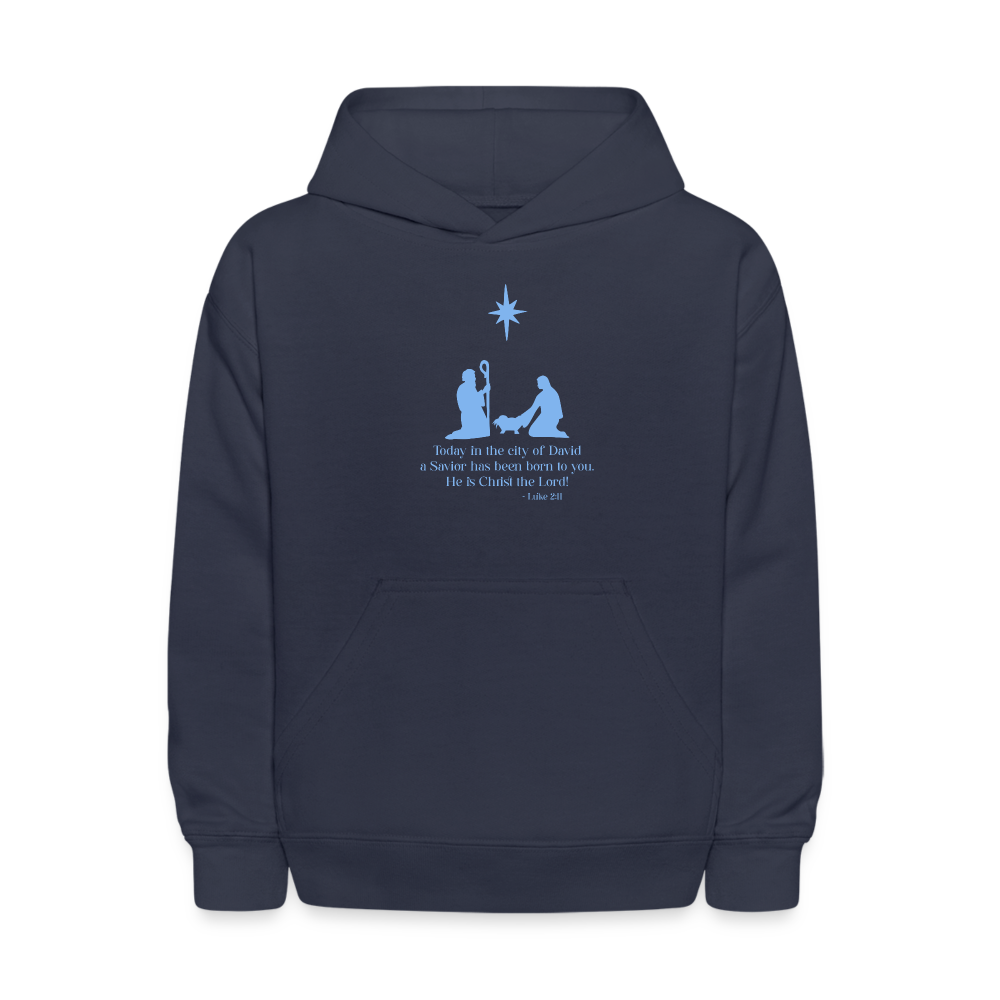 A Savior Has Been Born - Kids' Hoodie - navy