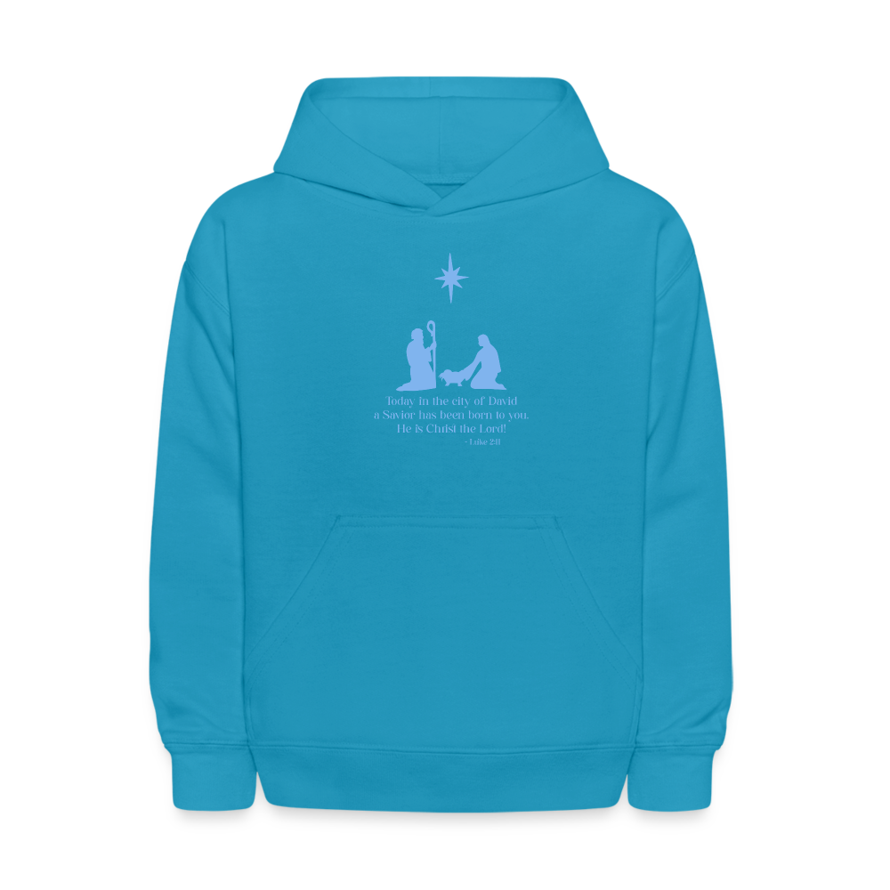 A Savior Has Been Born - Kids' Hoodie - turquoise