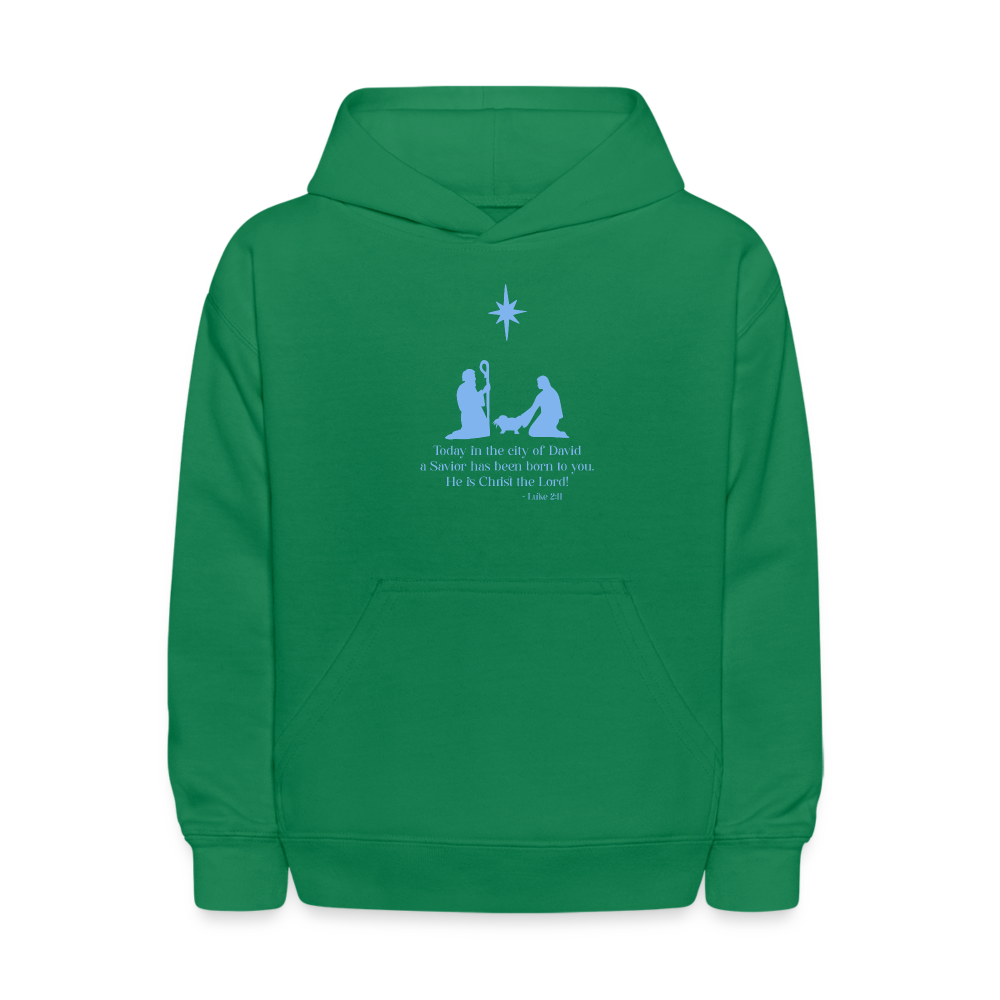 A Savior Has Been Born - Kids' Hoodie - kelly green