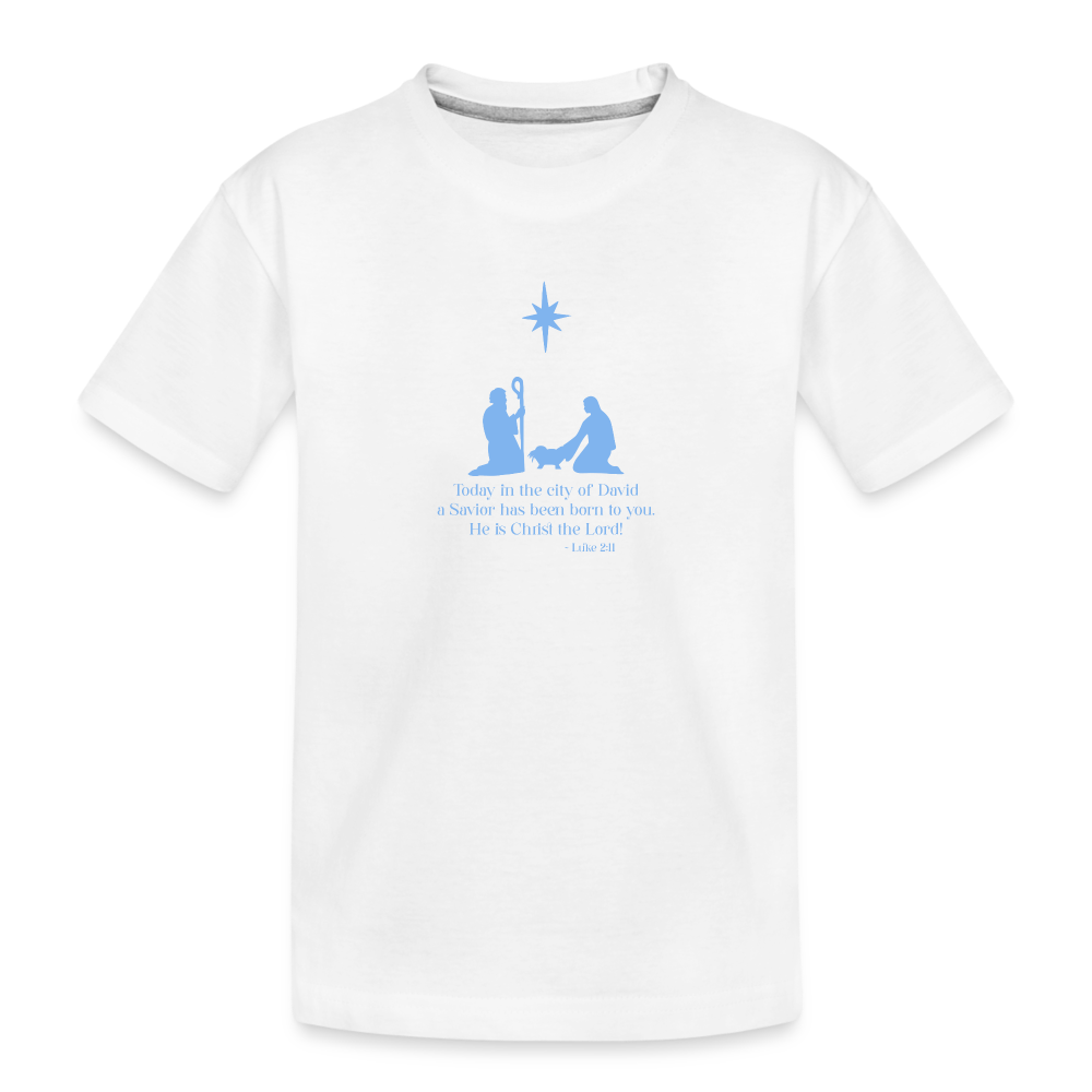 A Savior Has Been Born - Toddler Premium Organic T-Shirt - white