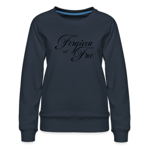 Forgiven & Free - Women’s Premium Sweatshirt - navy