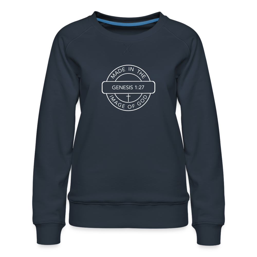 Made in the Image of God - Women’s Premium Sweatshirt - navy