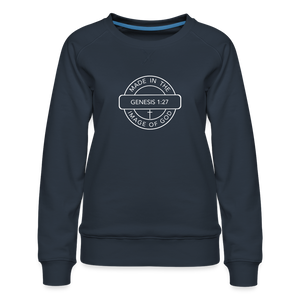 Made in the Image of God - Women’s Premium Sweatshirt - navy