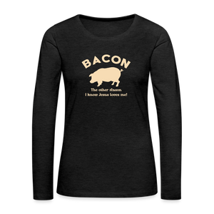 Bacon - Women's Premium Long Sleeve T-Shirt - charcoal grey