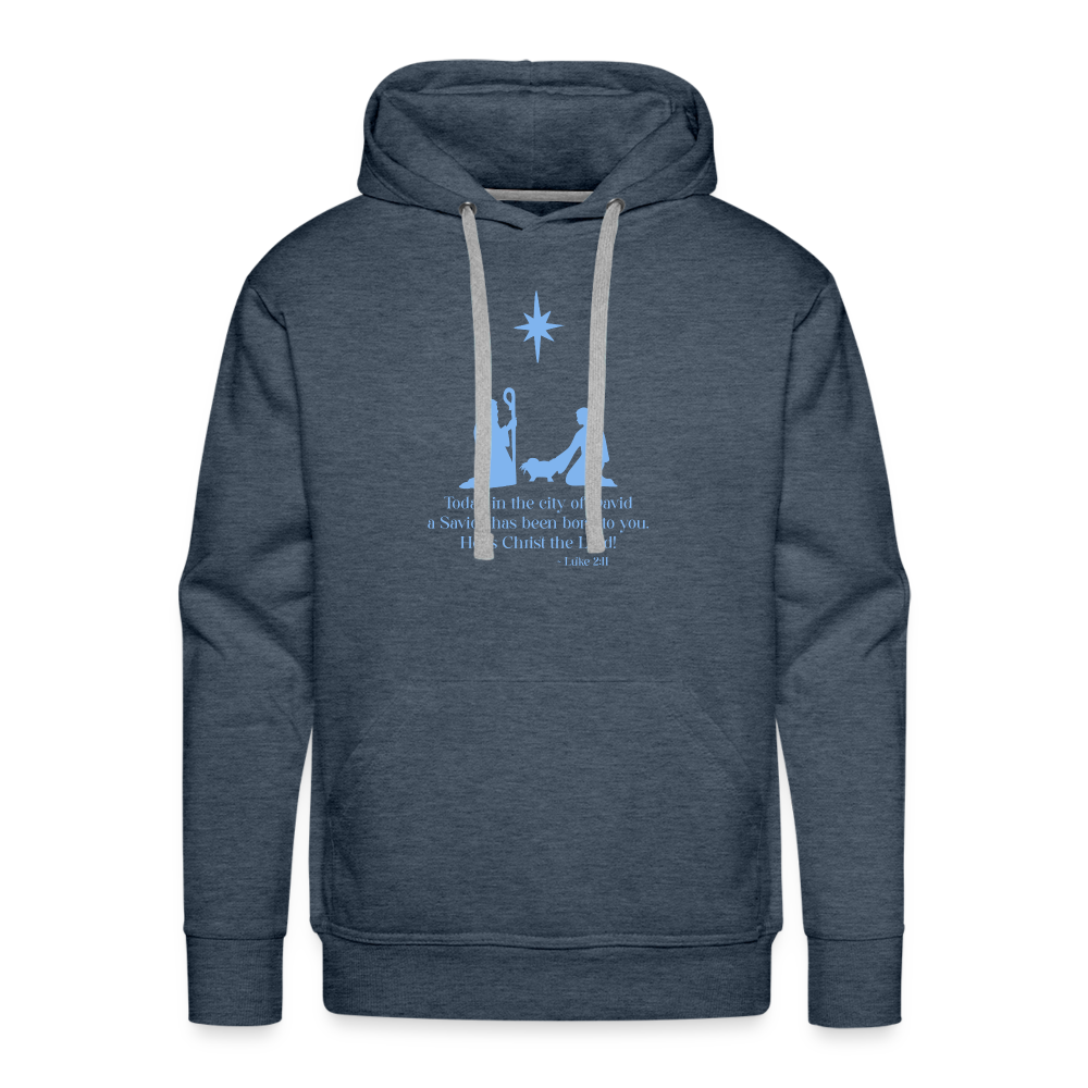 A Savior Has Been Born - Unisex Premium Hoodie - heather denim