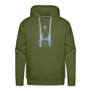 A Savior Has Been Born - Unisex Premium Hoodie - olive green