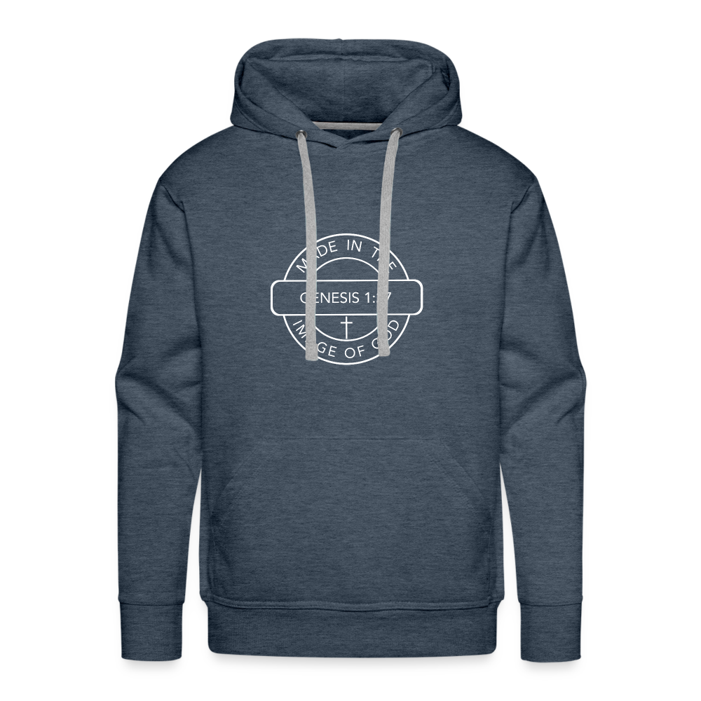 Made in the Image of God - Unisex Premium Hoodie - heather denim