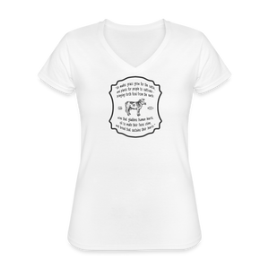 Grass for Cattle - Women's V-Neck T-Shirt - white