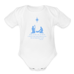 A Savior Has Been Born - Organic Short Sleeve Baby Bodysuit - white