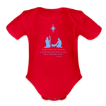A Savior Has Been Born - Organic Short Sleeve Baby Bodysuit - red