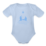 A Savior Has Been Born - Organic Short Sleeve Baby Bodysuit - sky