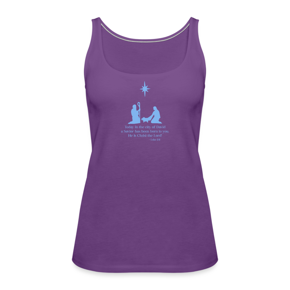 A Savior Has Been Born - Women’s Premium Tank Top - purple