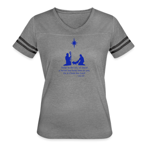 A Savior Has Been Born - Women’s Vintage Sport T-Shirt - heather gray/charcoal